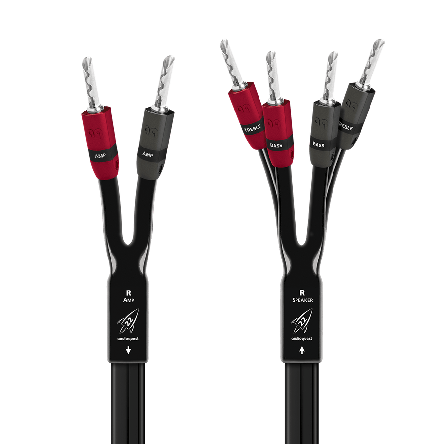 AudioQuest Rocket 22 Single-BiWire Speaker Cable (Pair)-silver-banana