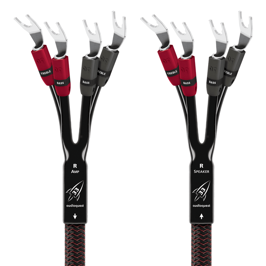 AudioQuest Rocket 33 Single BiAmp Speaker Cable -silver-multi-spade
