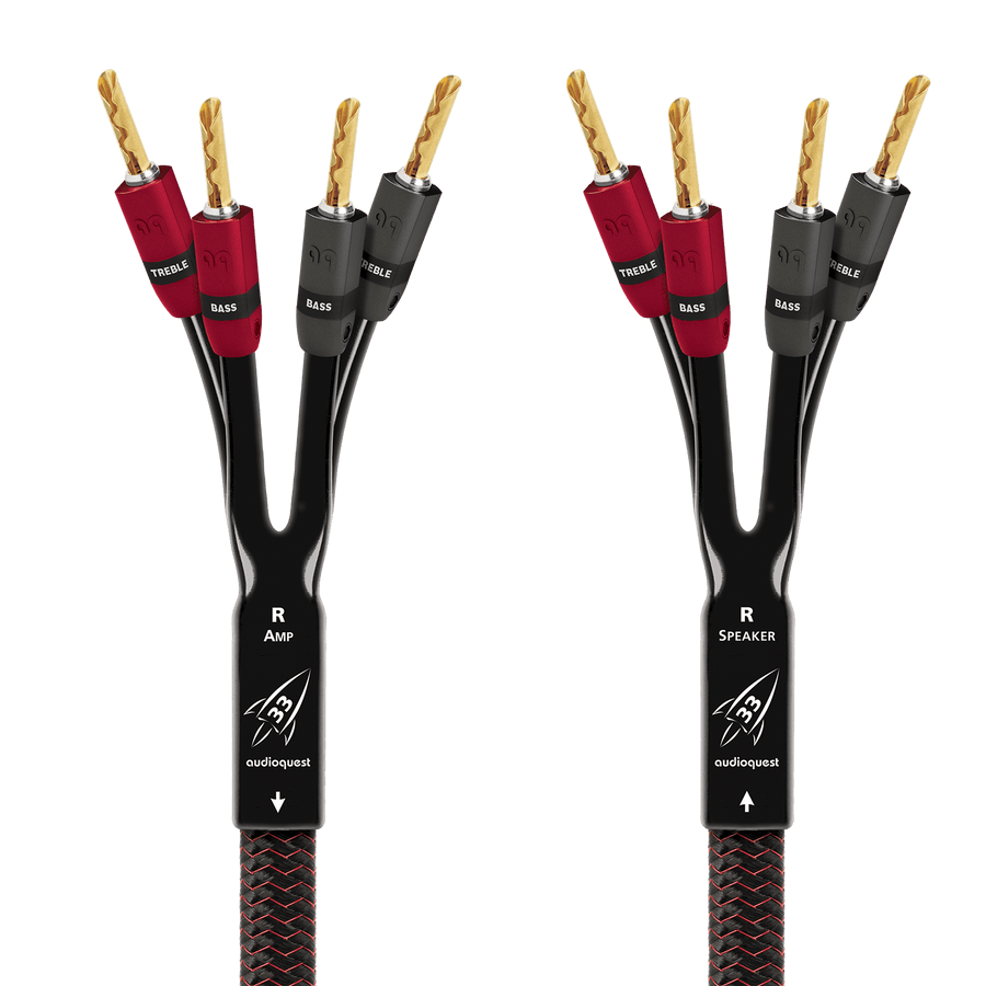AudioQuest Rocket 33 Single BiAmp Speaker Cable -gold-banana