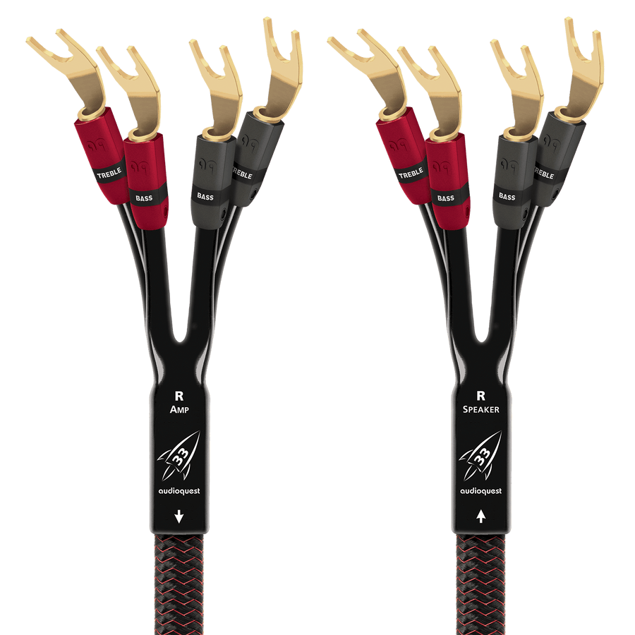 AudioQuest Rocket 33 Single BiAmp Speaker Cable -gold-multi-spade