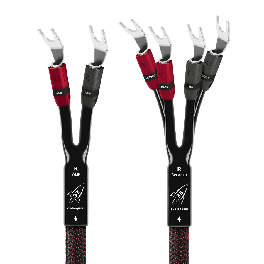 AudioQuest Rocket 33 Single-BiWire Speaker Cable-spade-silver
