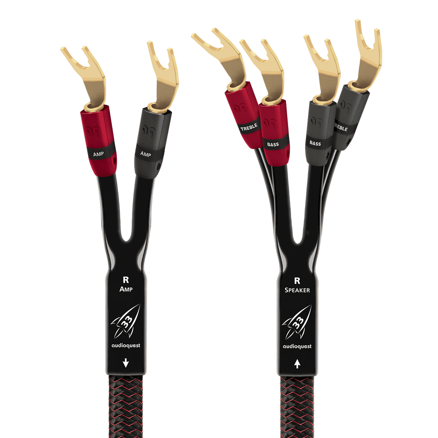 AudioQuest Rocket 33 Single-BiWire Speaker Cable-spade-gold