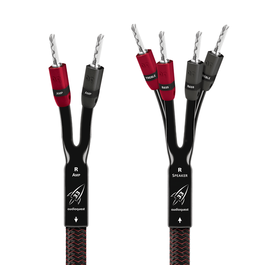 AudioQuest Rocket 33 Single-BiWire Speaker Cable-banana-silver