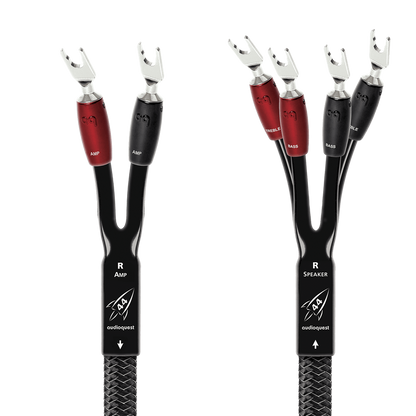 AudioQuest Rocket 44 Single-BiWire Speaker Cable-multi-spade-silver