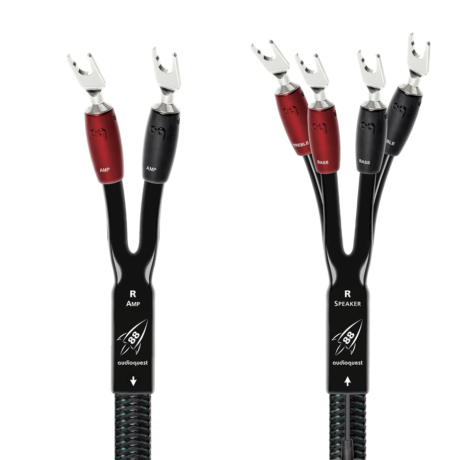 AudioQuest Rocket 88 Single-BiWire Speaker Cable-silver-multi-spade