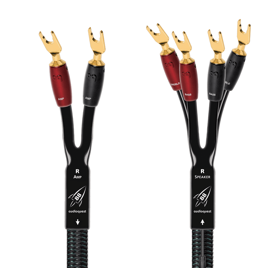 AudioQuest Rocket 88 Single-BiWire Speaker Cable-gold-multi-spade