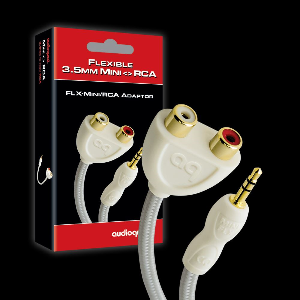 Audioquest FLX-Mini/RCA Adaptor - Male Stereo 3.5mm 2 x Female RCA (L & R) Adaptor