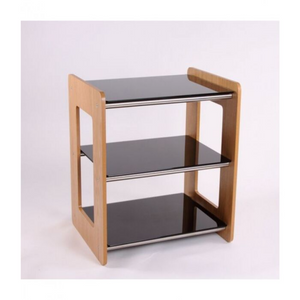 Custom Design Concept 300 HiFi Stand-wood-black glass