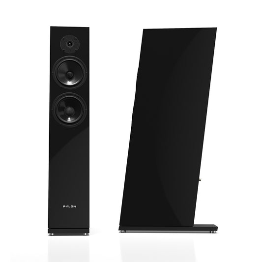 Pylon Audio Diamond 28 mkII Floorstanding Speakers-black-front-side