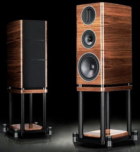 Wharfedale Elysian 2 Bookshelf Speakers (Pair) walnut with stands