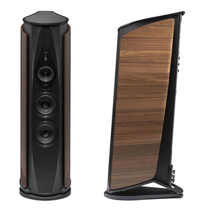 Sonus Faber Aida Floorstanding Speakers - walnut high gloss • Black leather