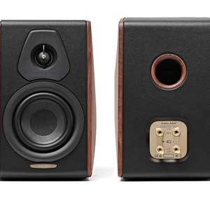 Sonus Faber Concertino G4 Bookshelf Speakers (Pair) - Solid Walnut - front and rear