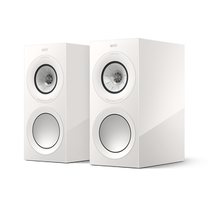 KEF R3 Meta Bookshelf Speaker (Pair) -white -side
