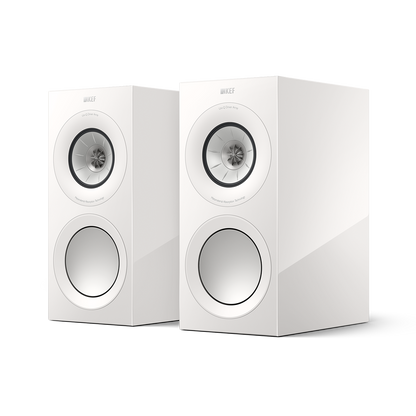 KEF R3 Meta Bookshelf Speaker (Pair) -white -side