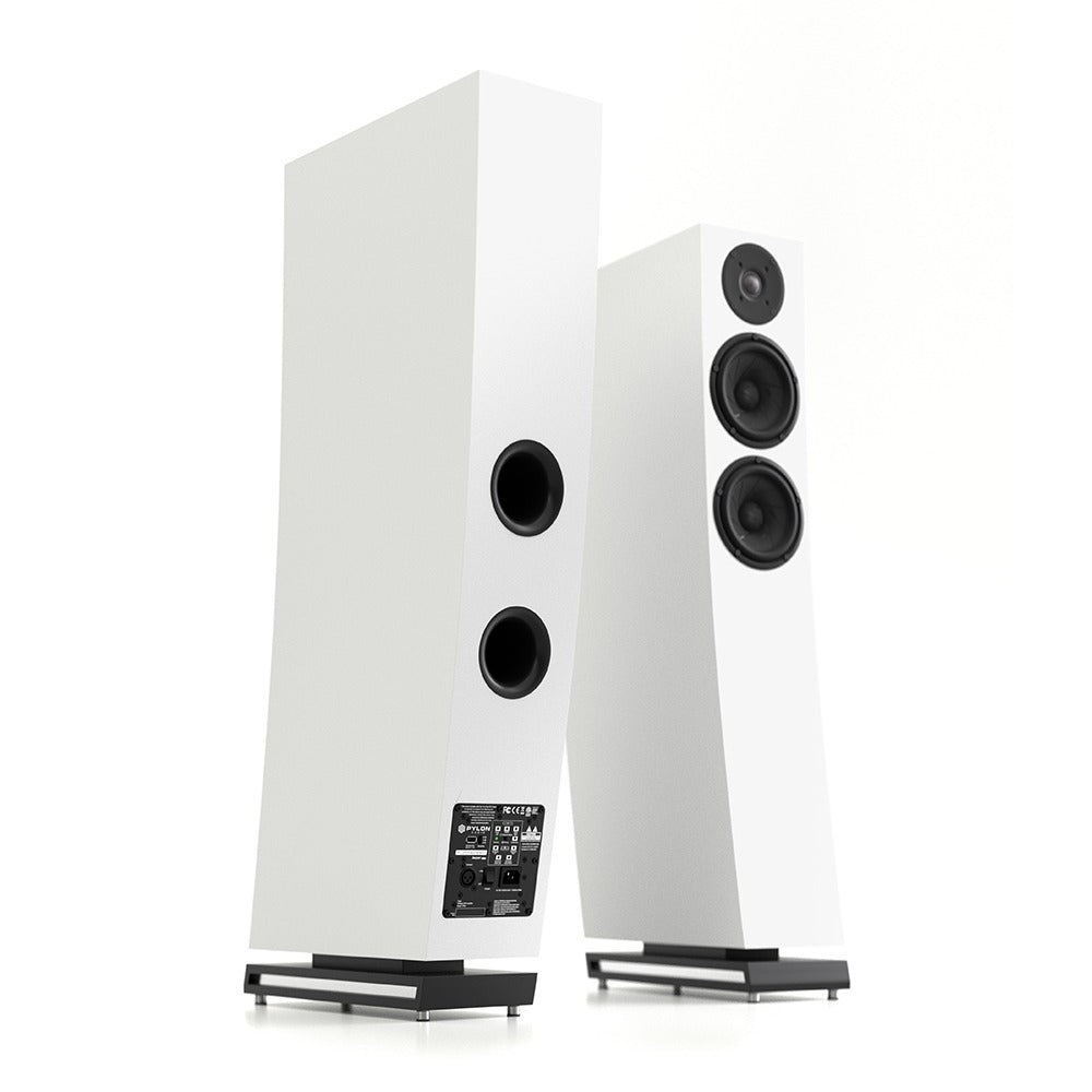 Pylon Audio Jasper 23 MKII Active Floorstanding Speakers-white