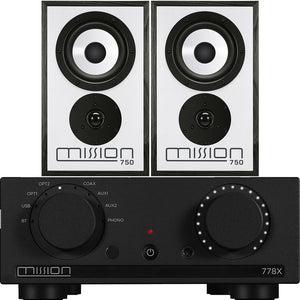 Mission 778X Integrated Amp & 750 Speakers Package -  Black black