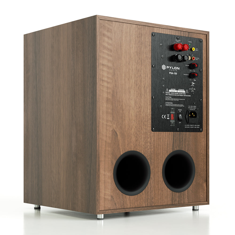 Pylon Audio Pearl sub Active Subwoofer-walnut-back