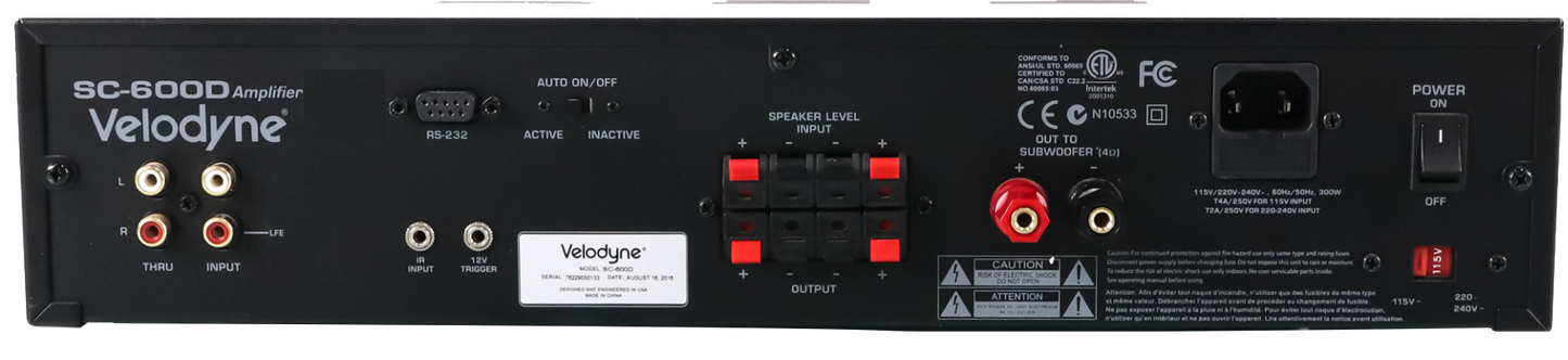 Velodyne Acoustics SC-600D Subwoofer Amplifier