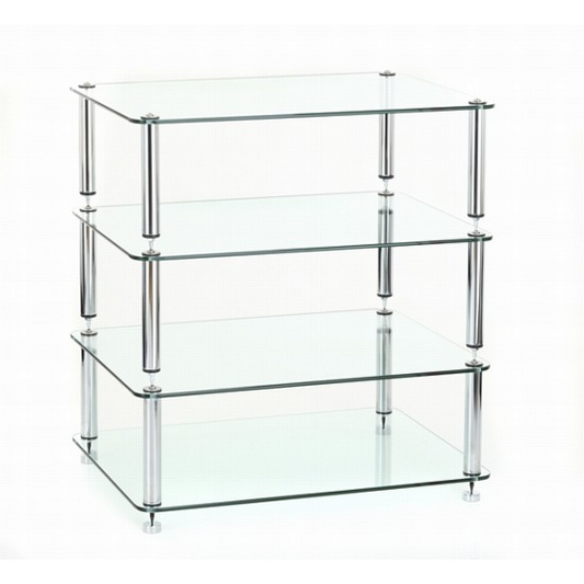 Custom Design Discrete 4 Shelf HiFi Stand-clear-glass