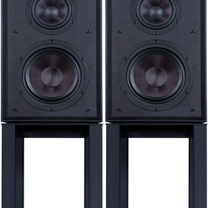 Wharfedale Linton Bookshelf Speakers (Pair) black with stands