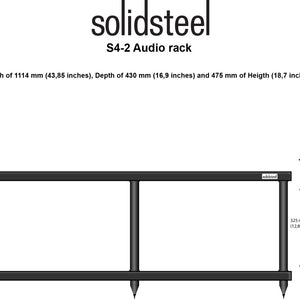 Solidsteel S4-2 Hi-Fi Audio & TV Rack drawing