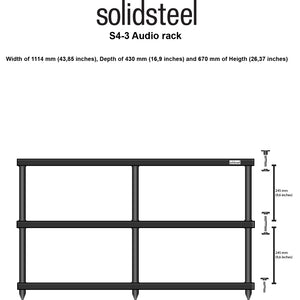 Solidsteel S4-3 Hi-Fi Audio & TV Rack drawing