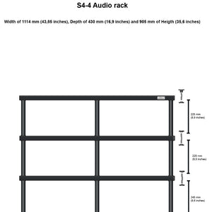 Solidsteel S4-4 Hi-Fi Audio & TV Rack drawing