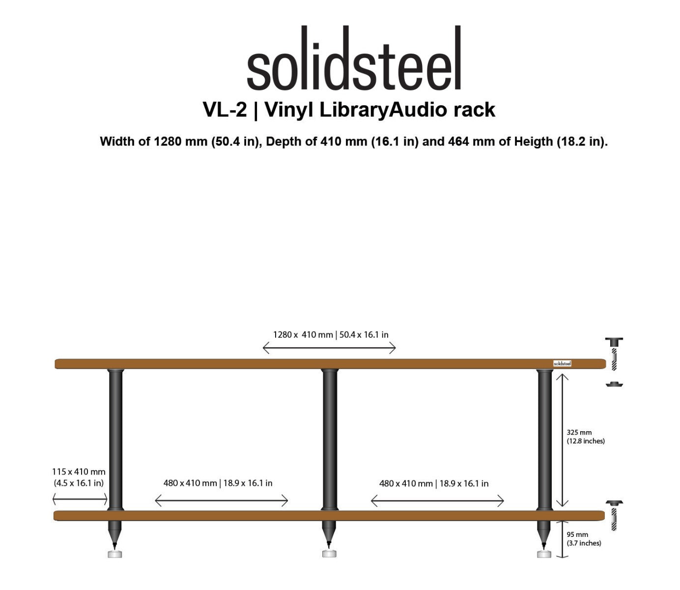 Solidsteel VL-2 Vinyl Record Storage & Hi-Fi Rack