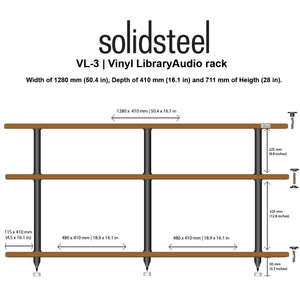 Solidsteel VL-3 Vinyl Record Storage & Hi-Fi Rack